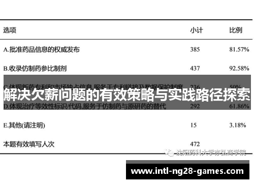 解决欠薪问题的有效策略与实践路径探索